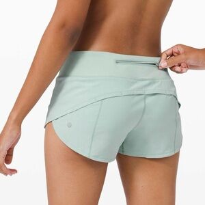 Lululemon Speed Up Shorts 2.5” Low-Rise Hazy Jade Green Size 4 Rare